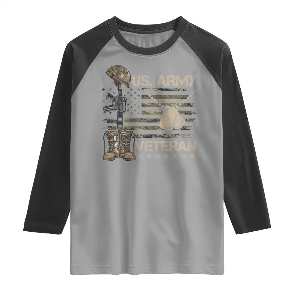 US Army Veteran Flag Raglan Shirt - Wonder Print Shop