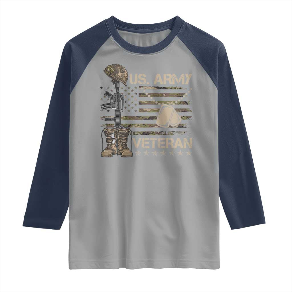 US Army Veteran Flag Raglan Shirt - Wonder Print Shop