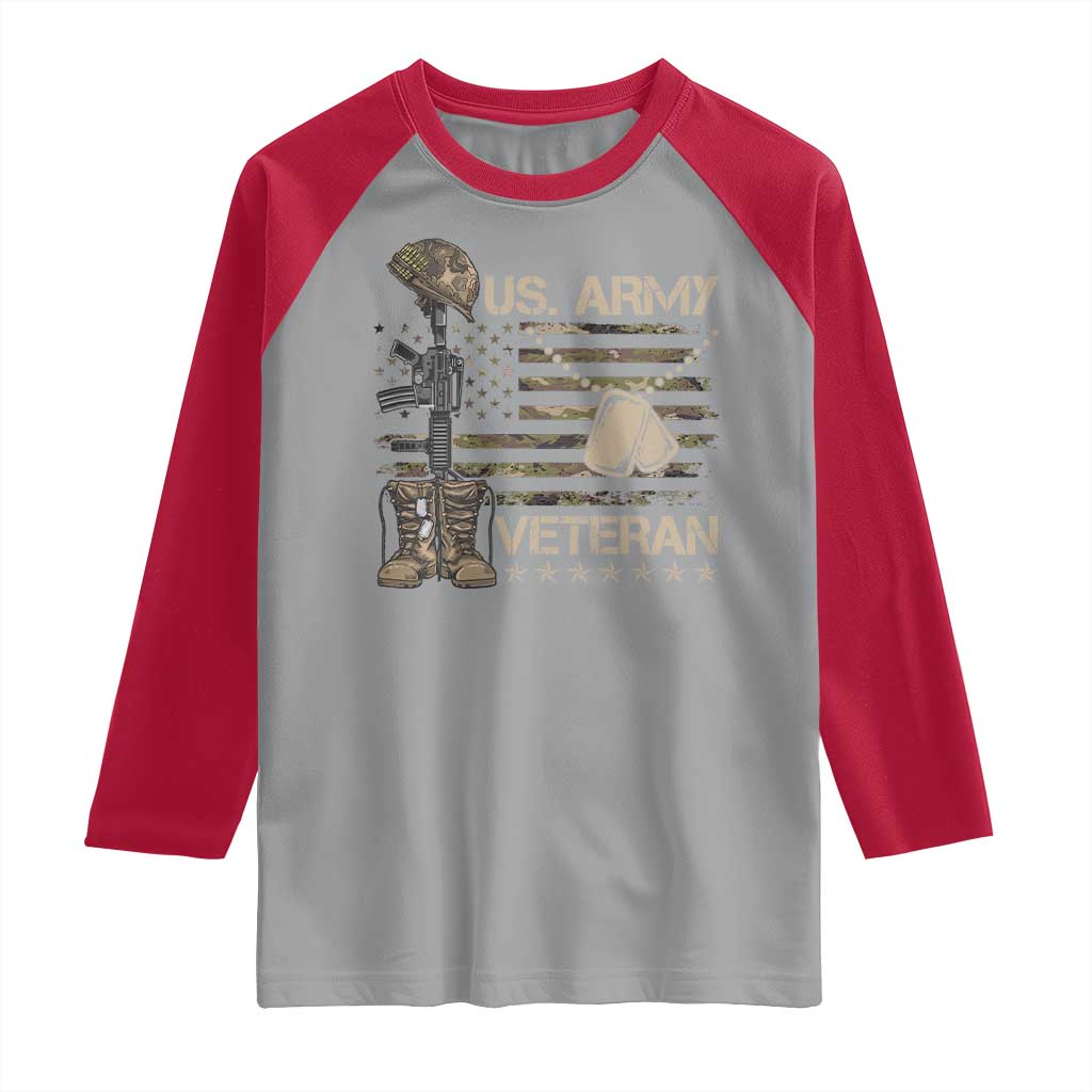 US Army Veteran Flag Raglan Shirt - Wonder Print Shop