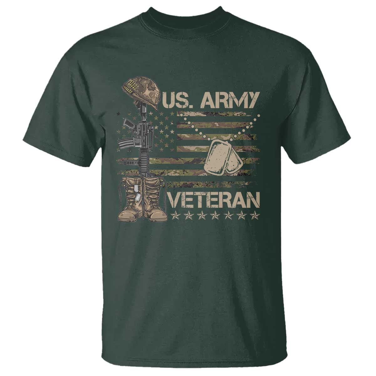 US Army Veteran Flag T Shirt - Wonder Print Shop