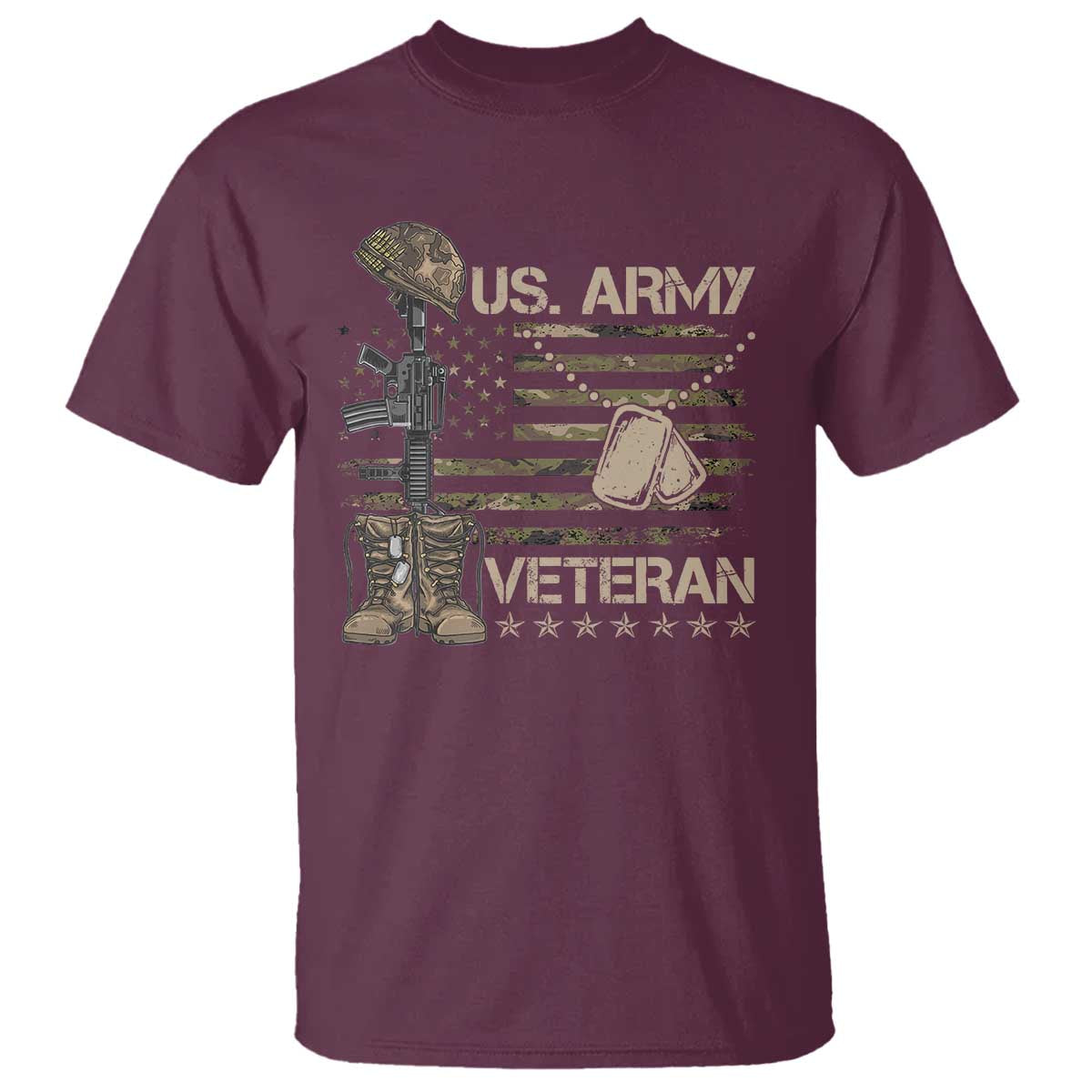 US Army Veteran Flag T Shirt - Wonder Print Shop