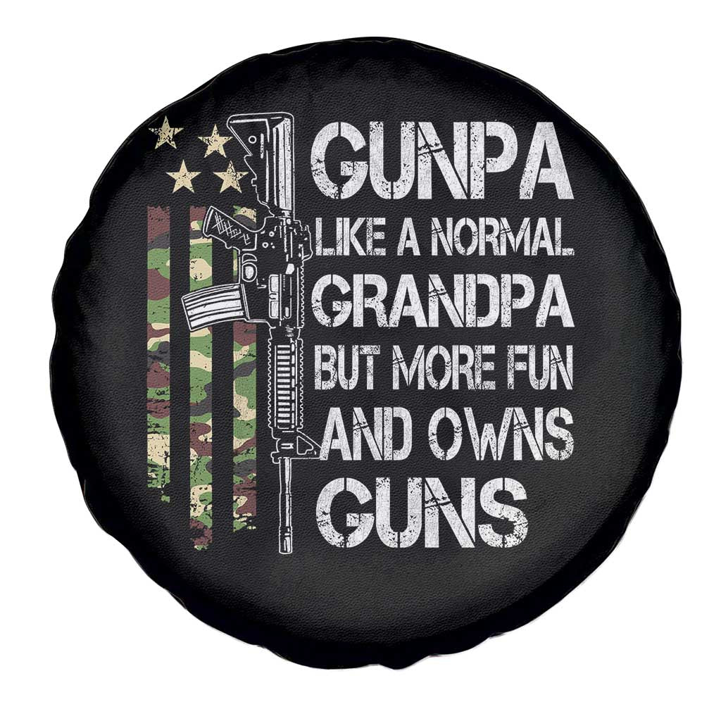 Gunpa Spare Tire Cover Guns Grandpa More Fun Camo American Flag USA Camouflage