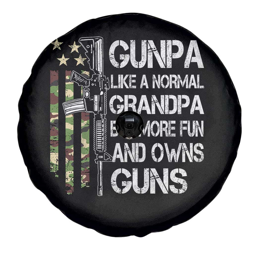 Gunpa Spare Tire Cover Guns Grandpa More Fun Camo American Flag USA Camouflage