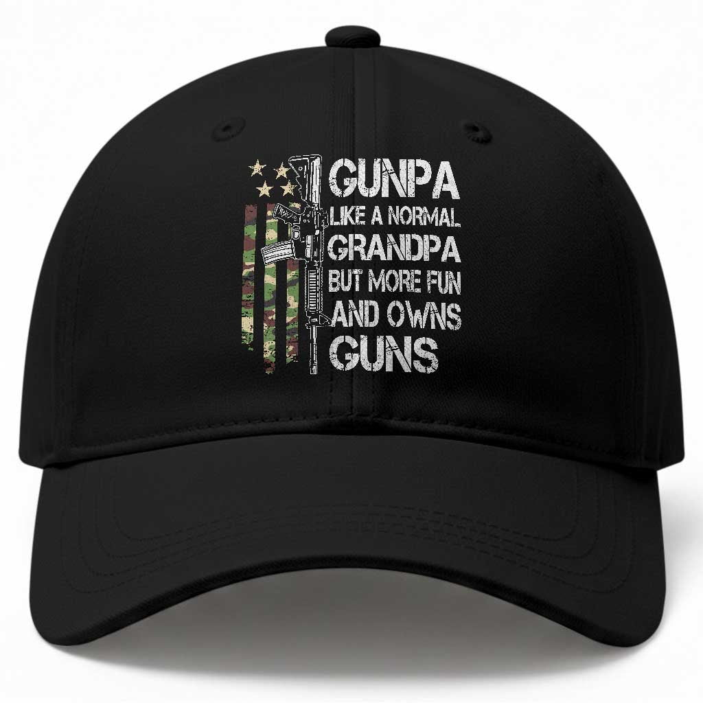 Gunpa Baseball Cap Guns Grandpa More Fun Camo American Flag USA Camouflage