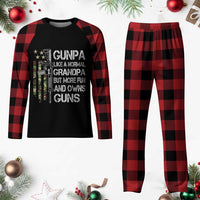 Gunpa Plaid Pajama Set Guns Grandpa More Fun Camo American Flag USA Camouflage - Wonder Print Shop