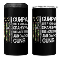 Gunpa 4 in 1 Can Cooler Tumbler Guns Grandpa More Fun Camo American Flag USA Camouflage