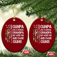 Gunpa Ceramic Ornament Guns Grandpa More Fun Camo American Flag USA Camouflage - Wonder Print Shop