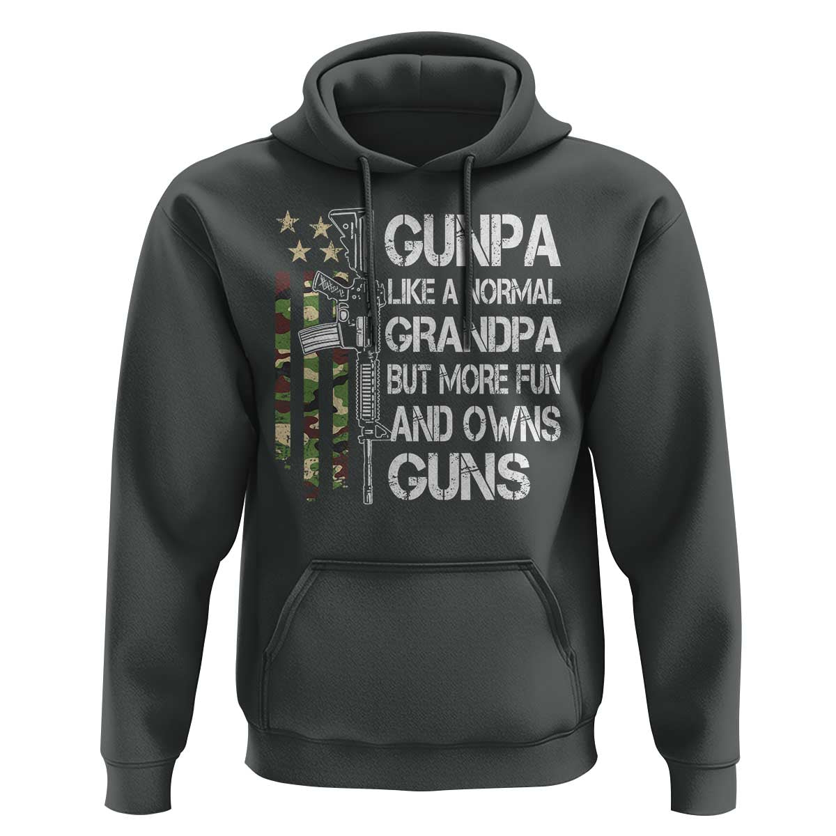 Gunpa Hoodie Guns Grandpa More Fun Camo American Flag USA Camouflage