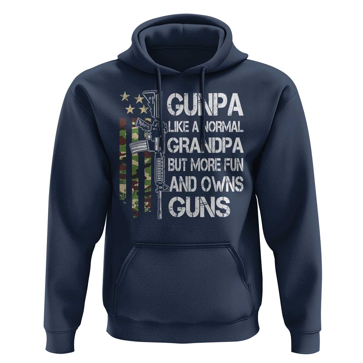 Gunpa Hoodie Guns Grandpa More Fun Camo American Flag USA Camouflage