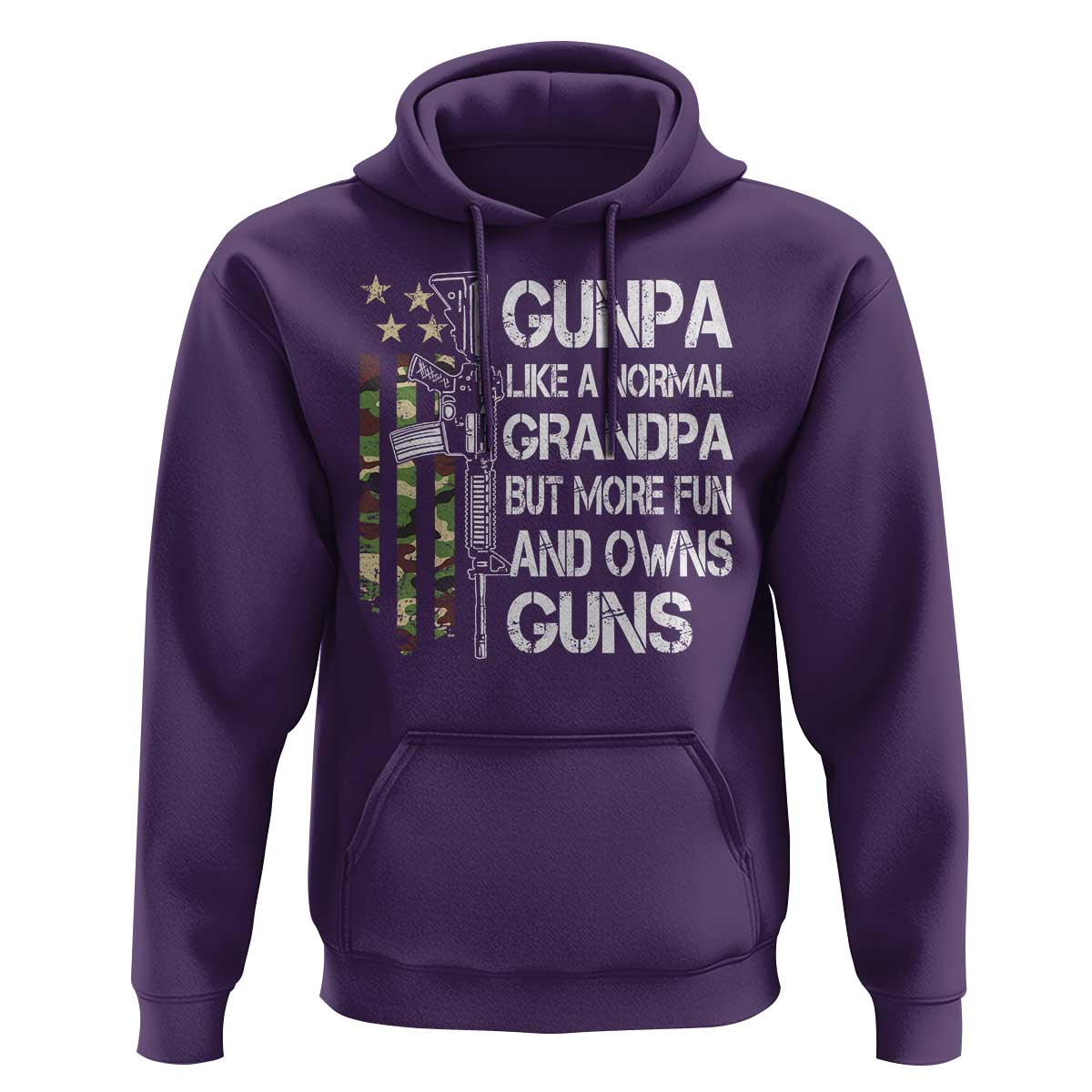 Gunpa Hoodie Guns Grandpa More Fun Camo American Flag USA Camouflage