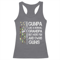 Gunpa Racerback Tank Top Guns Grandpa More Fun Camo American Flag USA Camouflage