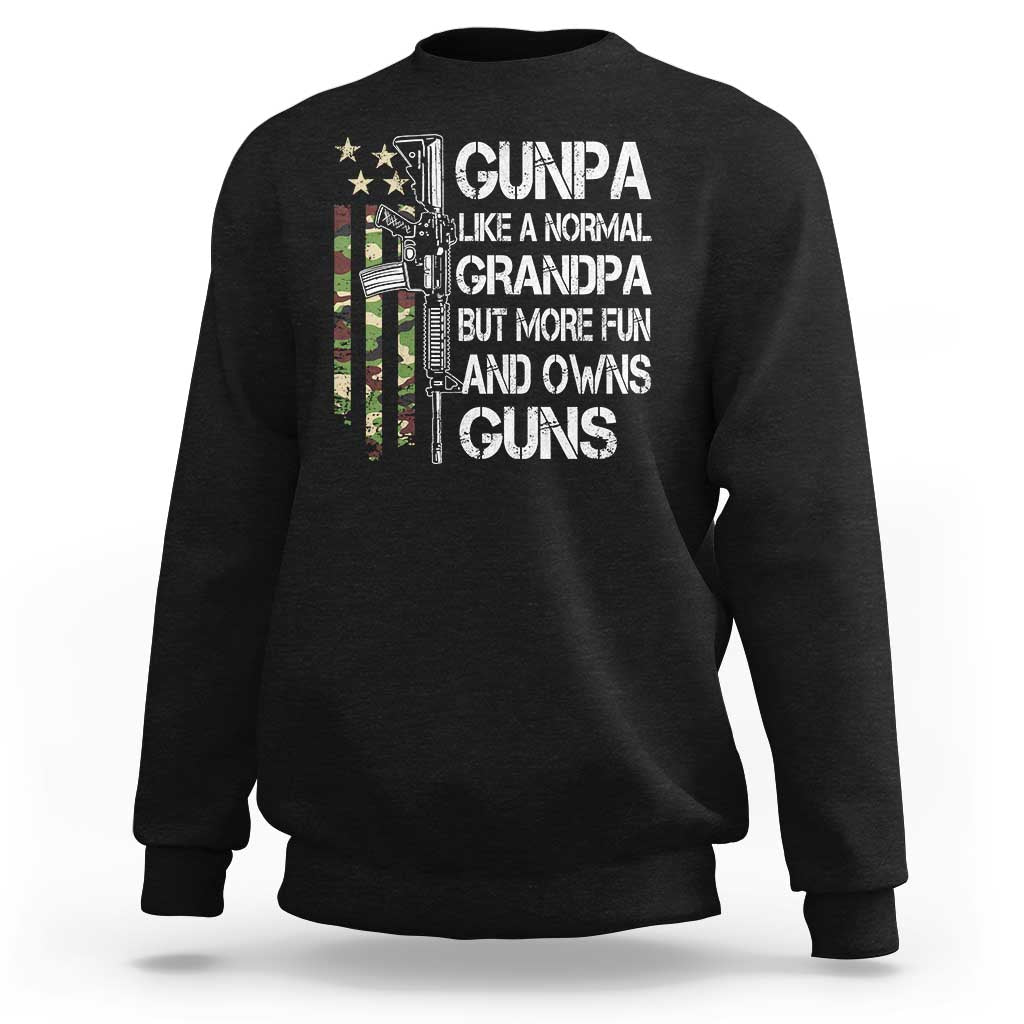 Gunpa Sweatshirt Guns Grandpa More Fun Camo American Flag USA Camouflage