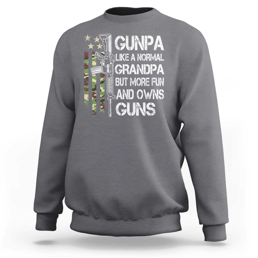 Gunpa Sweatshirt Guns Grandpa More Fun Camo American Flag USA Camouflage