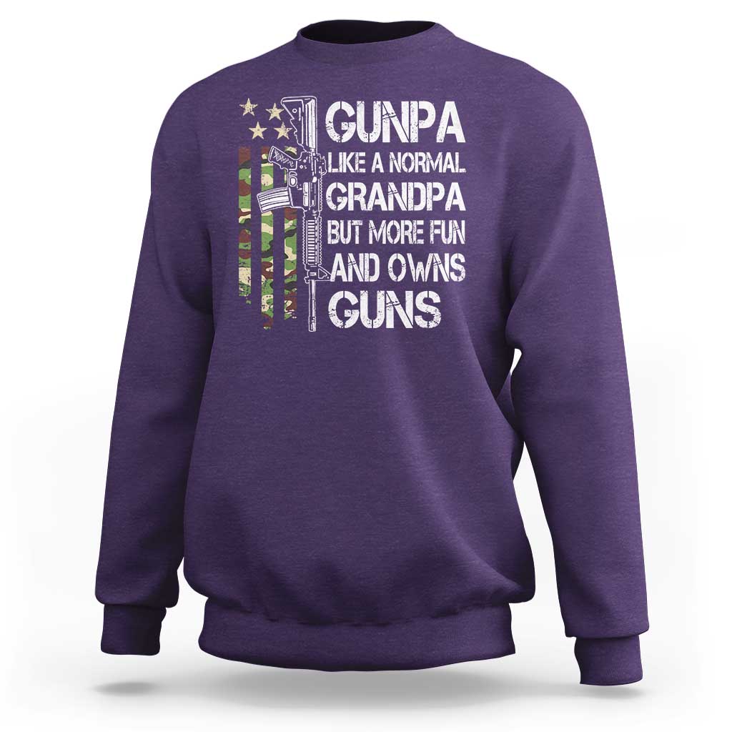 Gunpa Sweatshirt Guns Grandpa More Fun Camo American Flag USA Camouflage