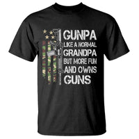 Gunpa T Shirt Guns Grandpa More Fun Camo American Flag USA Camouflage