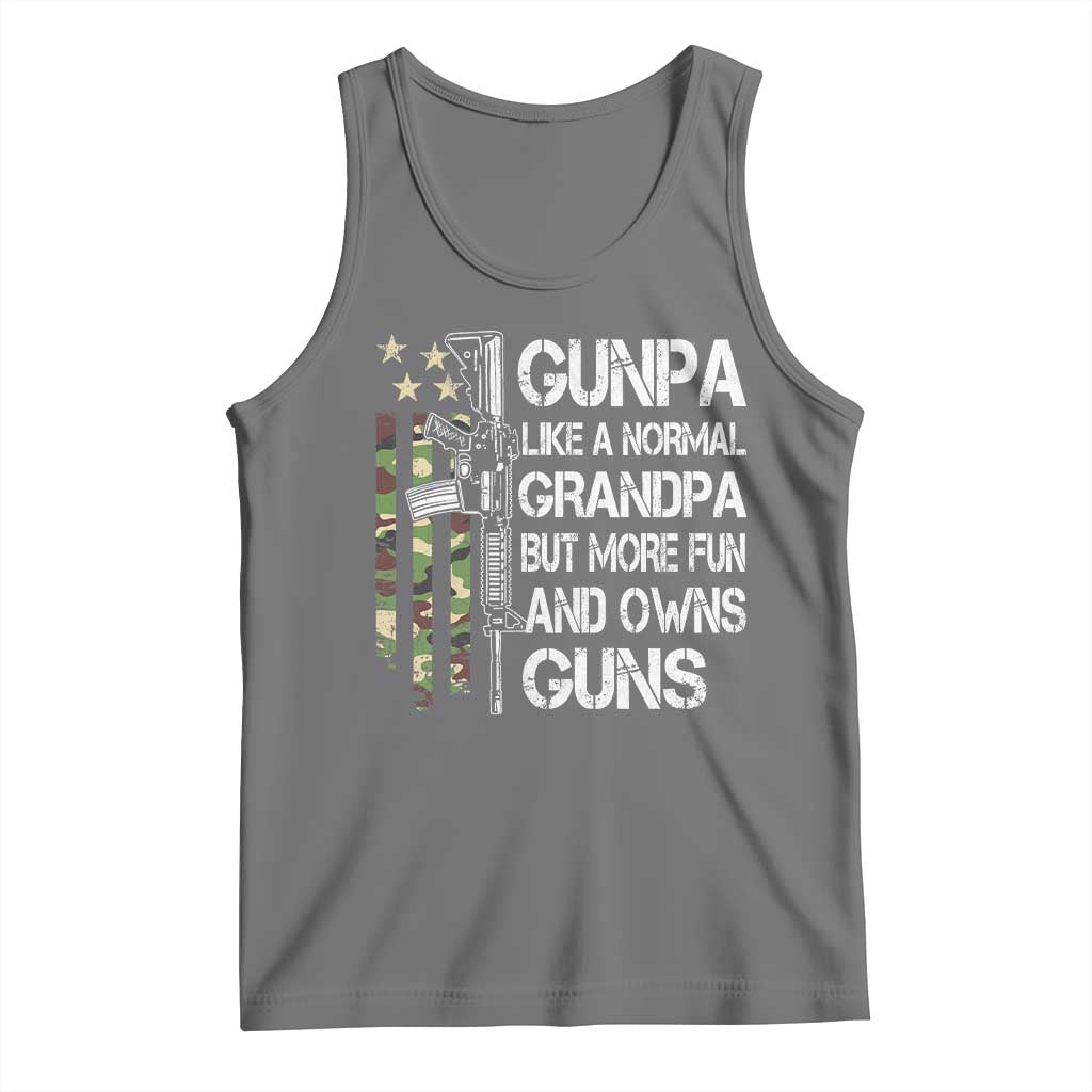 Gunpa Tank Top Guns Grandpa More Fun Camo American Flag USA Camouflage