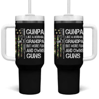 Gunpa Tumbler With Handle Guns Grandpa More Fun Camo American Flag USA Camouflage