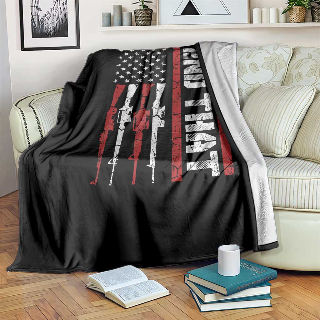 Vintage USA Flag 2nd Amendment Throw Blanket Pro Gun Lovers - Wonder Print Shop