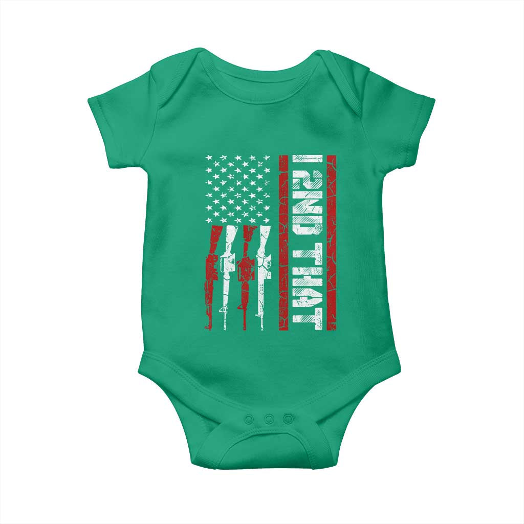 Vintage USA Flag 2nd Amendment Baby Onesie Pro Gun Lovers - Wonder Print Shop