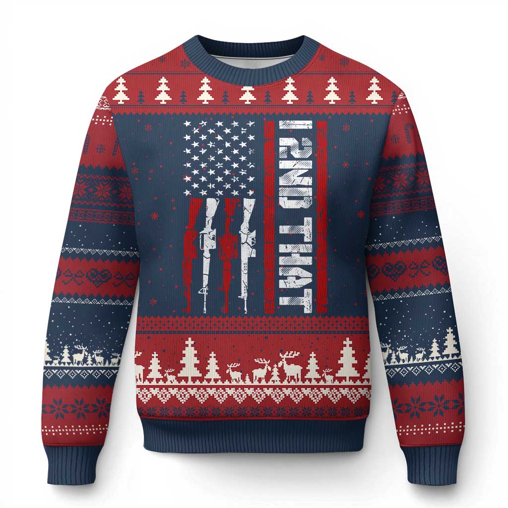Vintage USA Flag 2nd Amendment Ugly Christmas Sweater Pro Gun Lovers - Wonder Print Shop