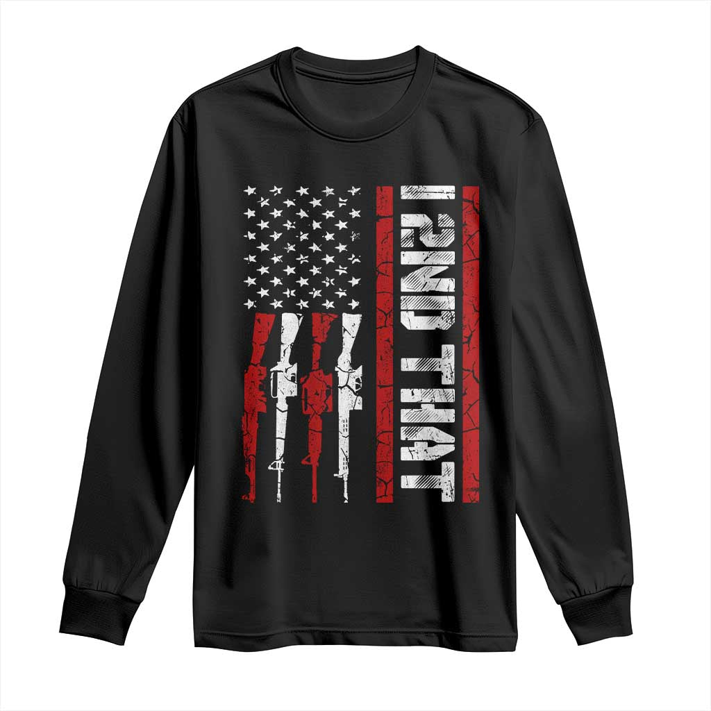 Vintage USA Flag 2nd Amendment Long Sleeve Shirt Pro Gun Lovers - Wonder Print Shop