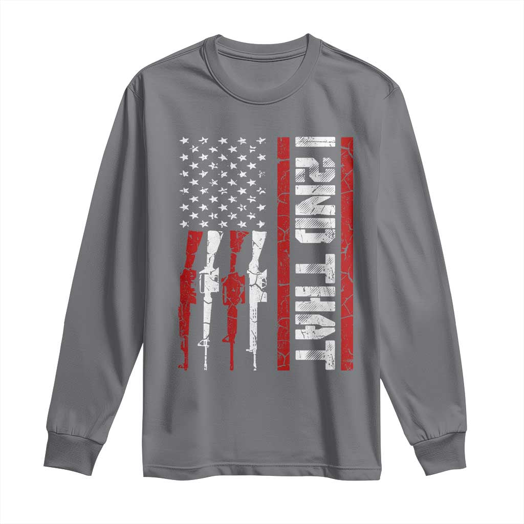 Vintage USA Flag 2nd Amendment Long Sleeve Shirt Pro Gun Lovers - Wonder Print Shop