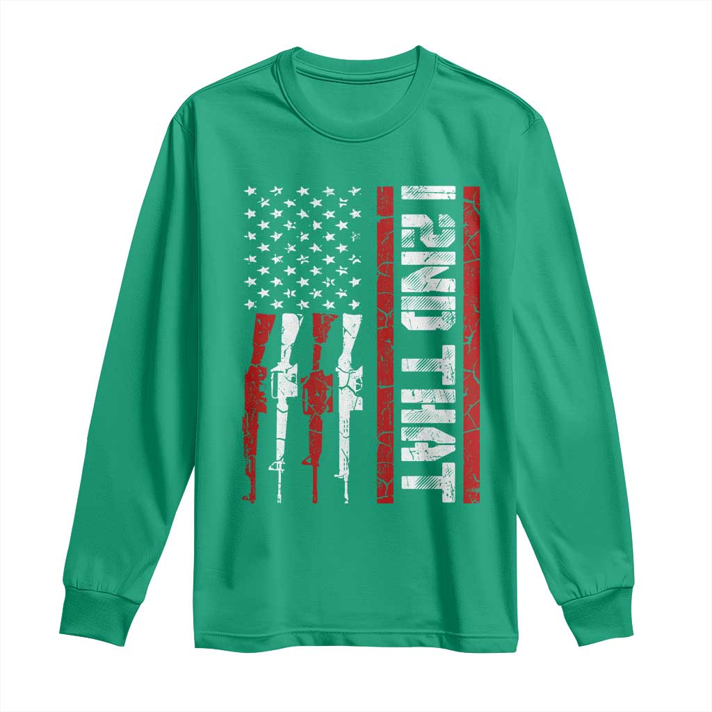 Vintage USA Flag 2nd Amendment Long Sleeve Shirt Pro Gun Lovers - Wonder Print Shop