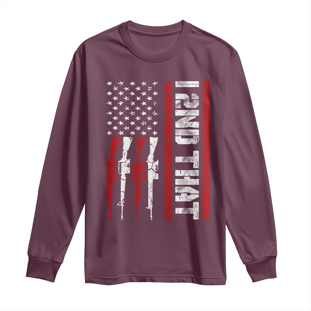 Vintage USA Flag 2nd Amendment Long Sleeve Shirt Pro Gun Lovers - Wonder Print Shop