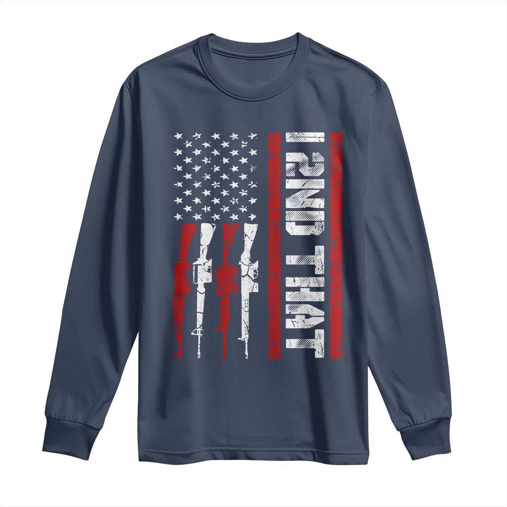 Vintage USA Flag 2nd Amendment Long Sleeve Shirt Pro Gun Lovers - Wonder Print Shop