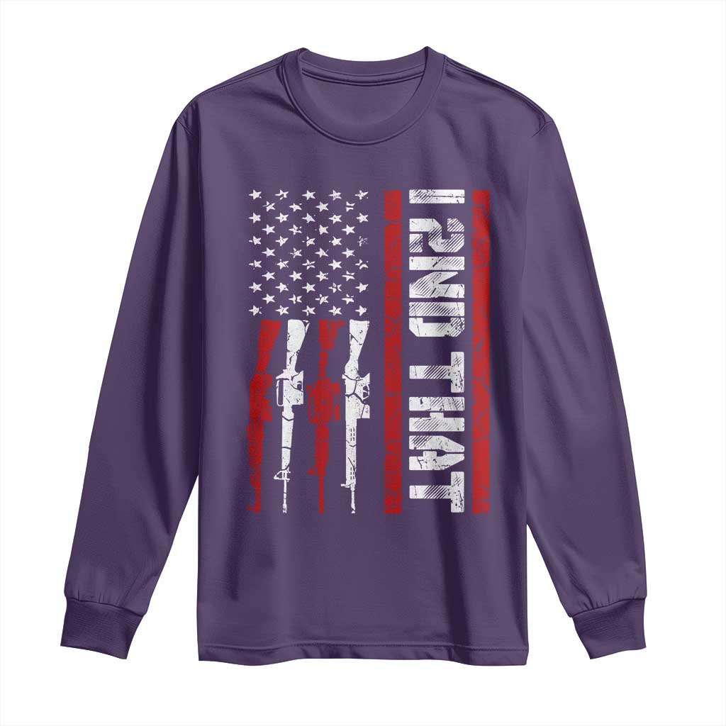 Vintage USA Flag 2nd Amendment Long Sleeve Shirt Pro Gun Lovers - Wonder Print Shop