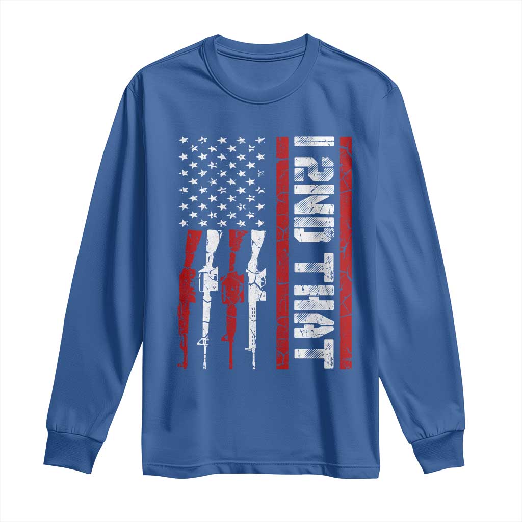 Vintage USA Flag 2nd Amendment Long Sleeve Shirt Pro Gun Lovers - Wonder Print Shop