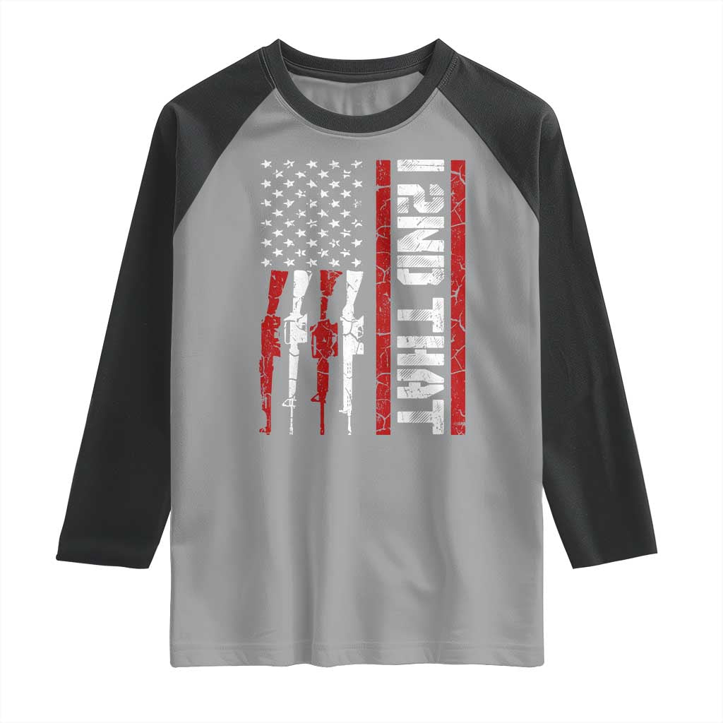 Vintage USA Flag 2nd Amendment Raglan Shirt Pro Gun Lovers - Wonder Print Shop