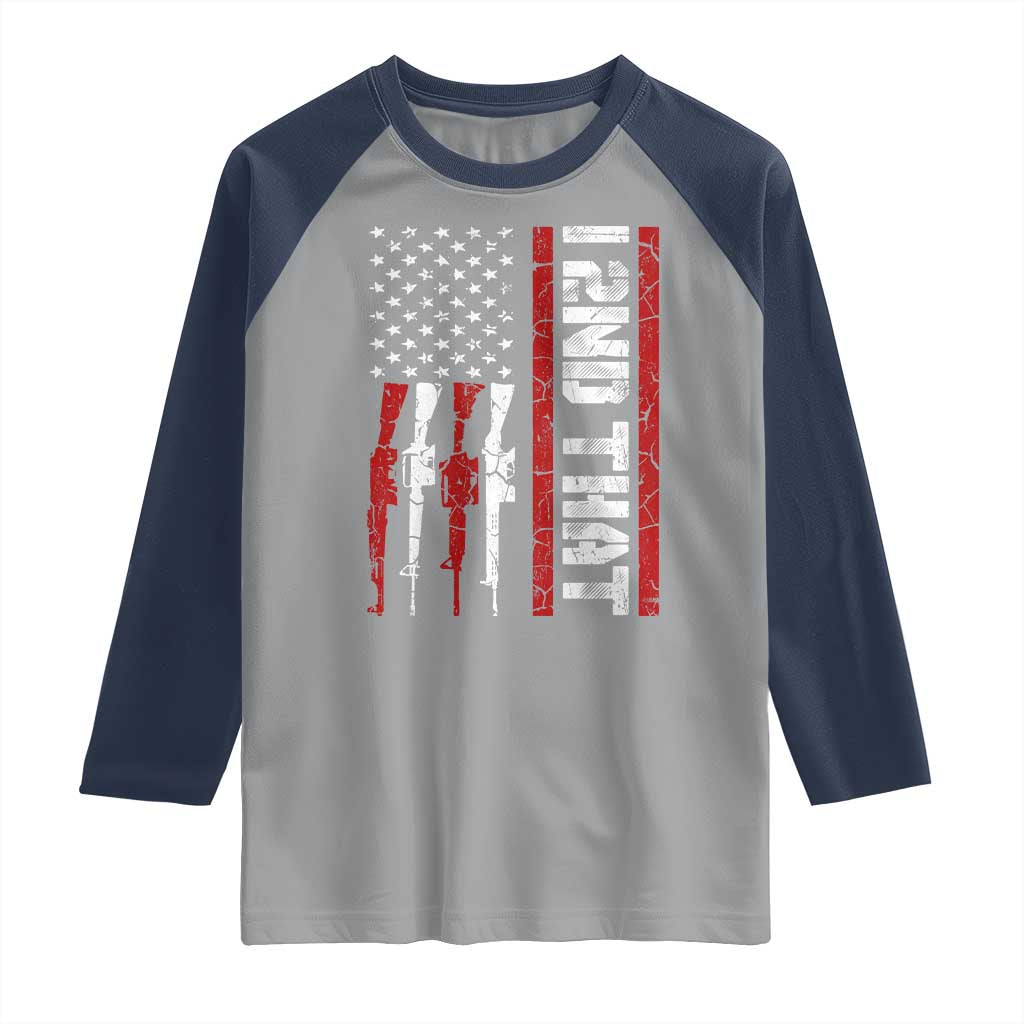 Vintage USA Flag 2nd Amendment Raglan Shirt Pro Gun Lovers - Wonder Print Shop