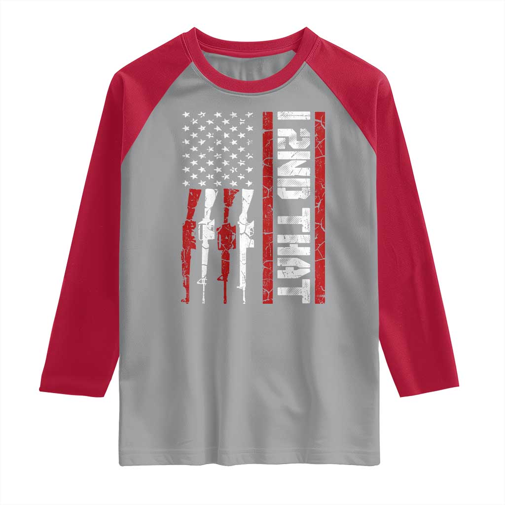 Vintage USA Flag 2nd Amendment Raglan Shirt Pro Gun Lovers - Wonder Print Shop