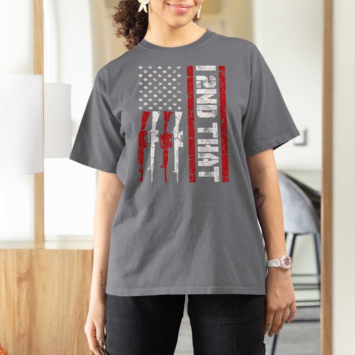Vintage USA Flag 2nd Amendment T Shirt For Women Pro Gun Lovers - Wonder Print Shop