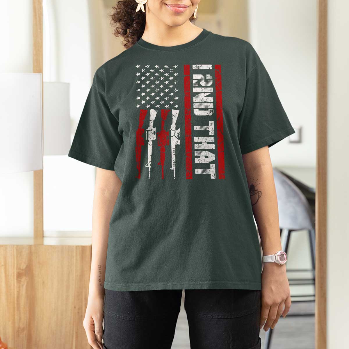Vintage USA Flag 2nd Amendment T Shirt For Women Pro Gun Lovers - Wonder Print Shop