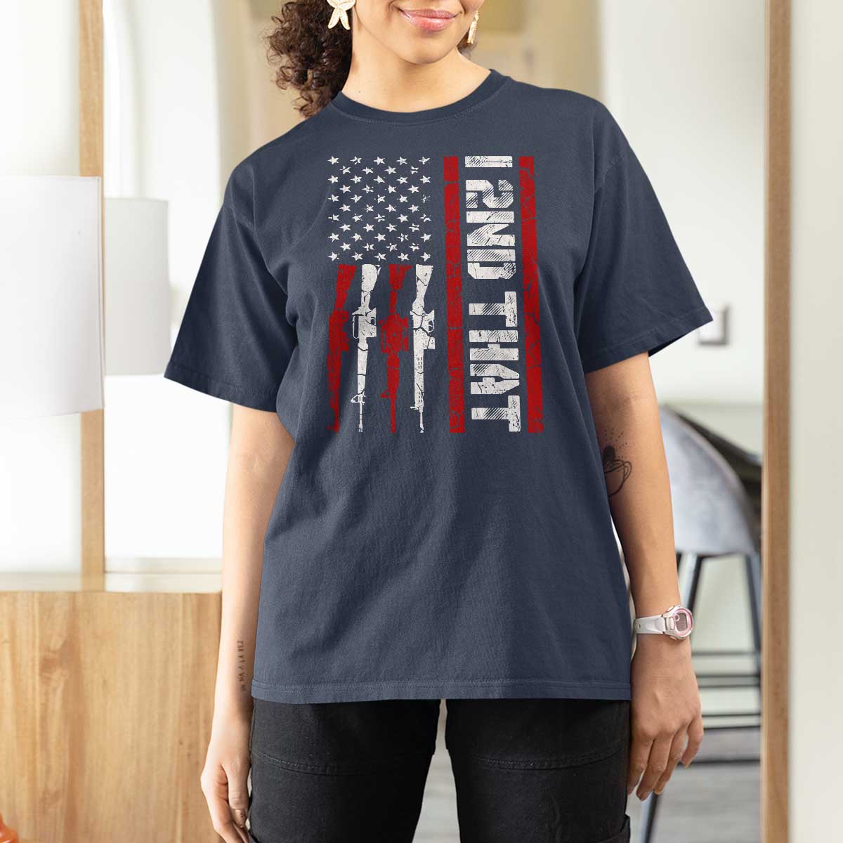 Vintage USA Flag 2nd Amendment T Shirt For Women Pro Gun Lovers - Wonder Print Shop
