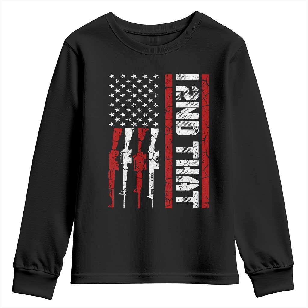 Vintage USA Flag 2nd Amendment Youth Sweatshirt Pro Gun Lovers - Wonder Print Shop