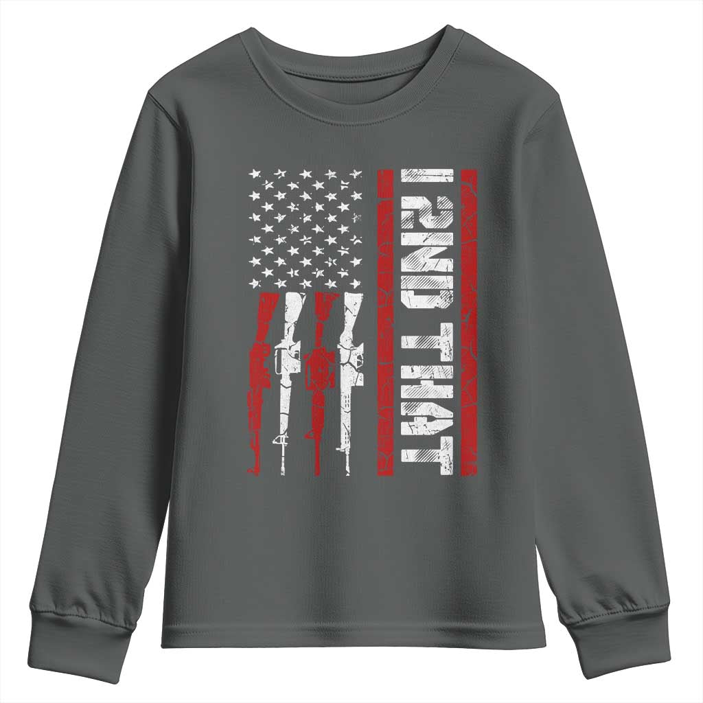 Vintage USA Flag 2nd Amendment Youth Sweatshirt Pro Gun Lovers - Wonder Print Shop