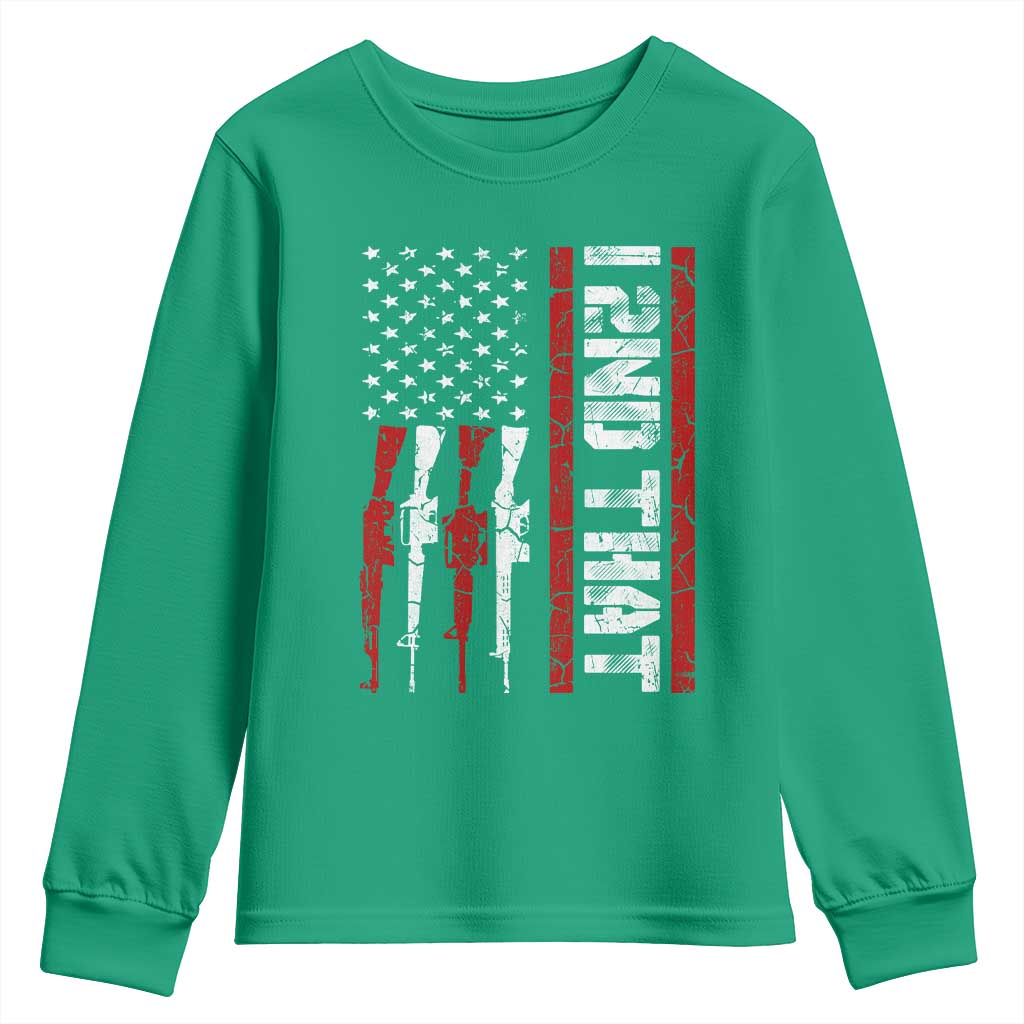 Vintage USA Flag 2nd Amendment Youth Sweatshirt Pro Gun Lovers - Wonder Print Shop