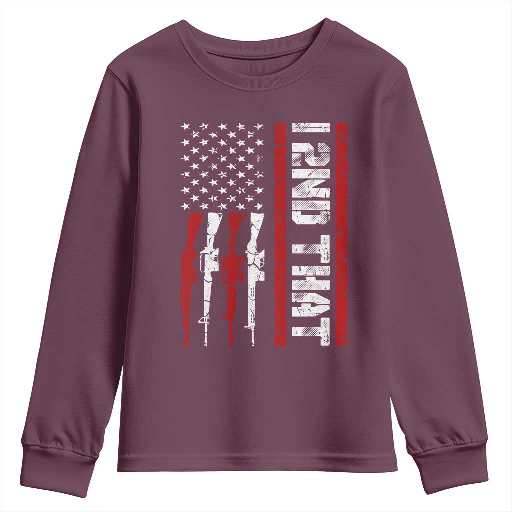 Vintage USA Flag 2nd Amendment Youth Sweatshirt Pro Gun Lovers - Wonder Print Shop