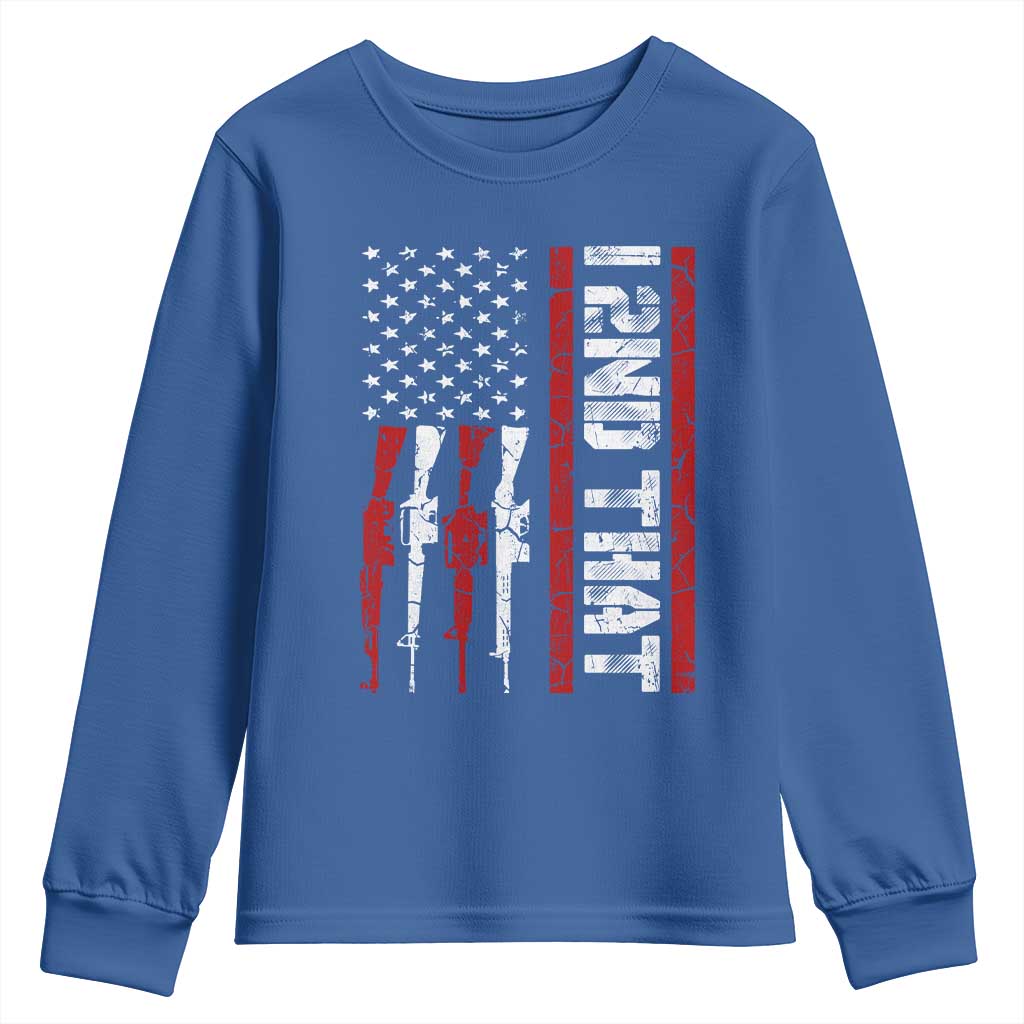 Vintage USA Flag 2nd Amendment Youth Sweatshirt Pro Gun Lovers - Wonder Print Shop