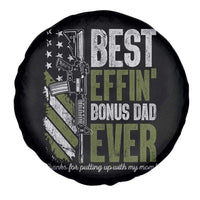 Best Effin’ Bonus Dad Ever Spare Tire Cover Step Dad Gun American Flag