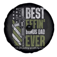 Best Effin’ Bonus Dad Ever Spare Tire Cover Step Dad Gun American Flag
