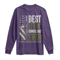 Best Effin’ Bonus Dad Ever Long Sleeve Shirt Step Dad Gun American Flag