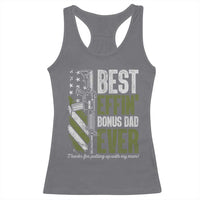 Best Effin’ Bonus Dad Ever Racerback Tank Top Step Dad Gun American Flag