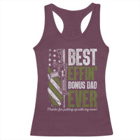Best Effin’ Bonus Dad Ever Racerback Tank Top Step Dad Gun American Flag