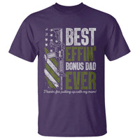 Best Effin’ Bonus Dad Ever T Shirt Step Dad Gun American Flag
