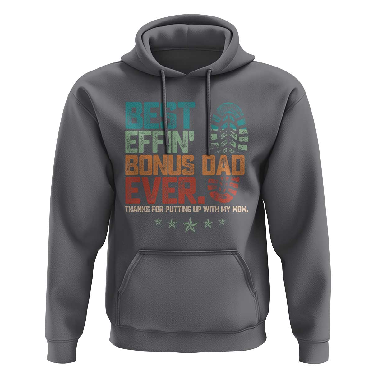 Funny Step Dad Hoodie Best Effin’ Bonus Dad Ever Retro