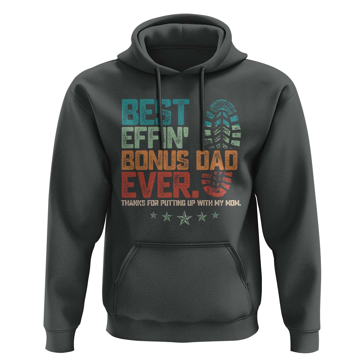 Funny Step Dad Hoodie Best Effin’ Bonus Dad Ever Retro